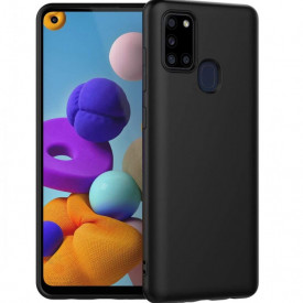 Husa Samsung Galaxy A21s, ultra slim, silicon Negru, cu interior de catifea, protectie camera