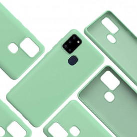Husa Samsung Galaxy A21s, ultra slim, silicon Verde, cu interior de catifea, protectie camera - Img 5