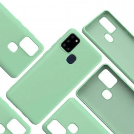 Husa Samsung Galaxy A21s, ultra slim, silicon Verde, cu interior de catifea, protectie camera - Img 5