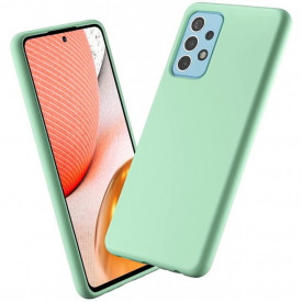 husa silicon si catifea tip alcantara verde samsung a52, a52 5g planetphone 2