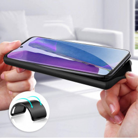 Husa Samsung Galaxy Note 20 Ultra, ultra slim, silicon Negru, cu interior de catifea, protectie camera - Img 4