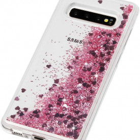 Husa Samsung Galaxy S10 Plus cu Apa si Sclipici, Lichid si Glitter, Fashion, Roz - Img 4