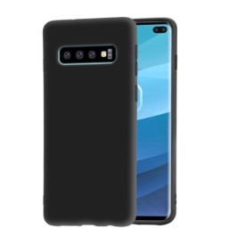 Husa Samsung Galaxy S10 Plus, ultra slim silicon si microfibra, Negru