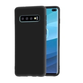 Husa Samsung Galaxy S10 Plus, ultra slim silicon si microfibra, Negru