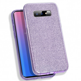 Husa Samsung Galaxy S10 ultra slim din silicon, cu 3 straturi protective, Fashion, cu sclipici Glitter, Mov - Img 2
