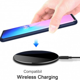 Husa Samsung Galaxy S10, ultra slim silicon si microfibra, Bleumarin - Img 2