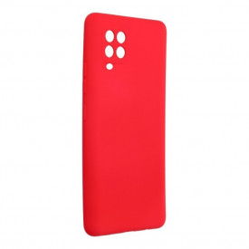 Husa slim din silicon Samsung Galaxy A22 4G, silicon Rosu, cu interior de catifea
