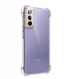 Husa slim transparenta compatibila cu Samsung Galaxy S21, antisoc, colturi intarite, silicon antialunecare