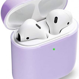 Husa suport cutiuta casti compatibila cu Airpods Apple Iphone, silicon Mov, 2 piese - Img 2