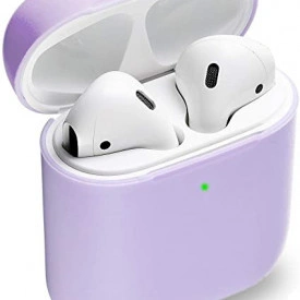 Husa suport cutiuta casti compatibila cu Airpods Apple Iphone, silicon Mov, 2 piese - Img 2