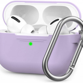 Husa suport cutiuta casti compatibila cu Apple Airpods Pro 2, silicon Mov, 2 piese