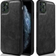 Husa X-Level iPhone 11 Pro din silicon si piele ecologica Luxury Leather, Negru
