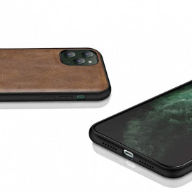 Husa X-Level iPhone 11 Pro Max din silicon si piele ecologica Luxury Leather, Maro - Img 3