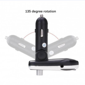 Modulator auto FM, car kit bluetooth, transmitator FM, Transmitator Bluetooth wireless, adaptor FM, modulator muzica Handsfree Mp3 Player, audio USB, design elegant, Argintiu - Img 5