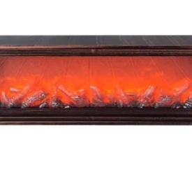 Semineu electric decorativ, Lumina Led cu Simulare Flacari, Alimnetare priza sau baterii, Dimensiuni (LxH): 63*22 cm, Vintage, Metalic Brown