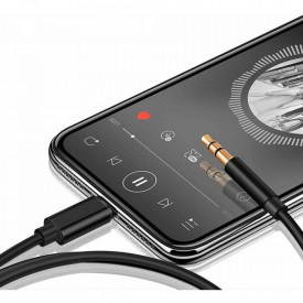 cablu auxiliar iphone cu jack 3.5 mm planetphone negru