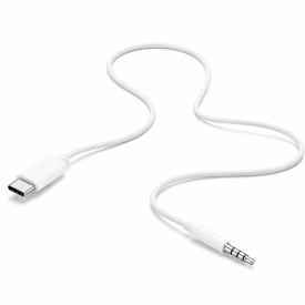 Cablu Auxiliar USB‑C la Jack 3.5 mm 1 m Alb – Conexiune Audio Stabilă pentru Auto & Căști