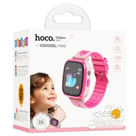 Ceas SmartWatch, pentru copii, Hoco (Y100) - BT 5.0, Multifunction + telefon, NanoSIM, 680mAh, Multilanguage, PINK - Img 4