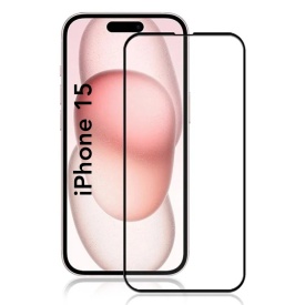 Folie protectie din sticla iPhone 15, full cover, case friendly, full glue, rezistenta la socuri