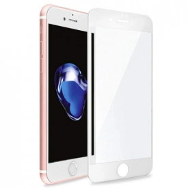 Folie protectie din sticla Premium Quality, iPhone 7 Plus / iPhone 8 Plus, full cover, full glue, lipici pe tot ecranul, alb
