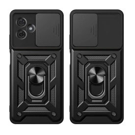 Husa antisoc Armor, compatibila cu Motorola Moto g54 Power, silicon si plastic, magnet inclus, inel prindere, stand pentru filme, Camera Slide, Auriu - Img 3
