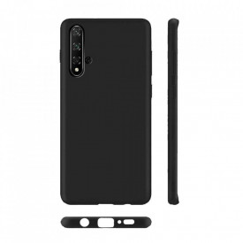 Husa Huawei Nova 5T, ultra slim, silicon Negru, cu interior de catifea, protectie camera - Img 4