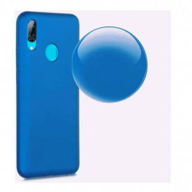 Husa Huawei P Smart 2019, ultra slim, silicon Albastru, cu interior de catifea, protectie camera - Img 3