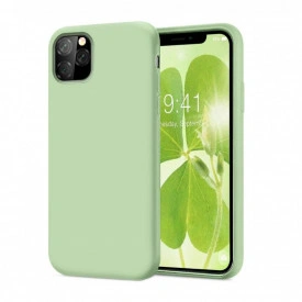 Husa iPhone 11 Pro Max, ultra slim, silicon Verde, cu interior de catifea