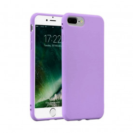 Husa iPhone 7 Plus / iPhone 8 Plus, ultra slim silicon, interior din catifea, Mov - Img 3