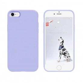 Husa iPhone 8, ultra slim silicon, interior din catifea, Mov