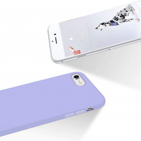 Husa iPhone SE 2, ultra slim silicon, interior din catifea, protectie camera, protectie ecran, Mov Deschis - Img 2