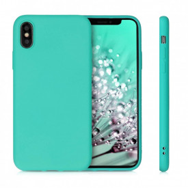 Husa iPhone X, iPhone 10, iPhone XS, iPhone 10S, ultra slim, silicon, cu interiorul din microfibra, Turcoaz - Img 2