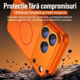 husa iphone 17 pro max magsafe portocaliu incarcare wireless