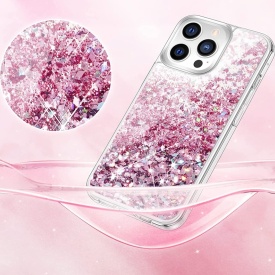 husa apa sclipici iphone 13 pro roz planetphone