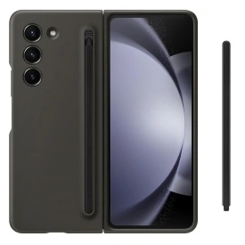 Husa protectie compatibila cu Samsung Galaxy Z Fold 5, cu S-Pen inclus, Slim, Antisoc, Premium Quality, din policarbonat, 2 piese, Negru