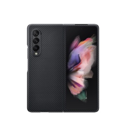 Husa protectie din Kevlar Samsung Galaxy Z Fold 3, din Fibra de Carbon, Aramida, ultra slim, ultra rezistenta, protectie camera, Negru