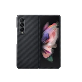 Husa protectie din Kevlar Samsung Galaxy Z Fold 3, din Fibra de Carbon, Aramida, ultra slim, ultra rezistenta, protectie camera, Negru