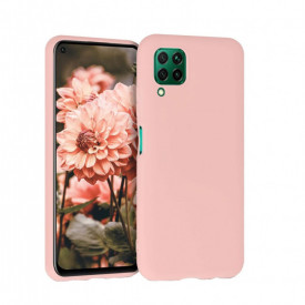 Husa protectie Huawei P40 Lite, ultra slim, silicon Roz pal, cu interior de catifea, protectie camera