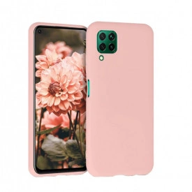 Husa protectie Huawei P40 Lite, ultra slim, silicon Roz pal, cu interior de catifea, protectie camera
