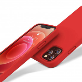 husa iphone 12 pro max rosu silicon catifea planetphone