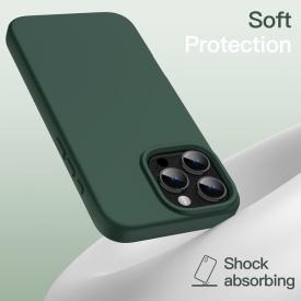 husa verde iphone 16 pro max cu catifea la interior planetphone
