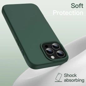 husa verde iphone 16 pro max cu catifea la interior planetphone