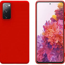 Husa protectie Samsung Galaxy S20 FE, ultra slim, silicon Rosu, cu interior de catifea, protectie camera - Img 2