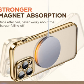 husa iphone 14 pro max magsafe transparenta margini aurii planetphone