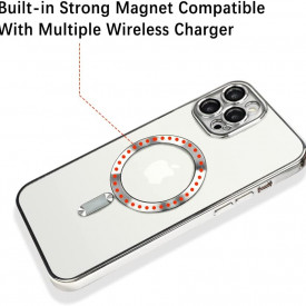 husa iphone 14 pro  magsafe transparenta margini argnitii planetphone