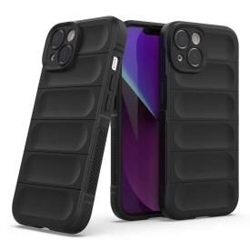 Husa protectie Wave style, compatibila cu iPhone 15, antisoc, silicon Negru, interior din microfibra, anti-alunecare, protectie camera, protectie ecran - Img 2