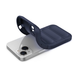 Husa protectie Wave style, compatibila cu iPhone 15, antisoc, silicon Bleumarin, interior din microfibra, anti-alunecare, protectie camera, protectie ecran - Img 4