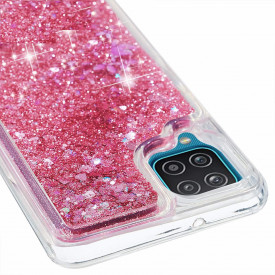 Husa Samsung Galaxy A12, cu Apa si Sclipici, Lichid si Glitter, Fashion, protectie camera, Roz - Img 3