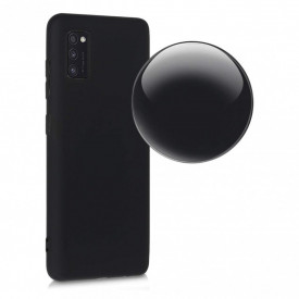 Husa Samsung Galaxy A41, ultra slim silicon si microfibra, Negru - Img 5
