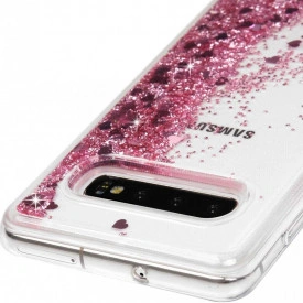 Husa Samsung Galaxy S10 Plus cu Apa si Sclipici, Lichid si Glitter, Fashion, Roz - Img 5